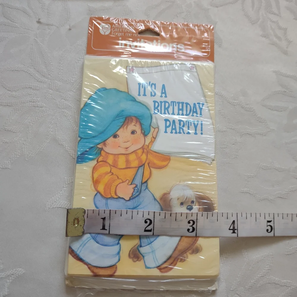 Vintage It's a Birthday Party boy with dog printed invitations children party